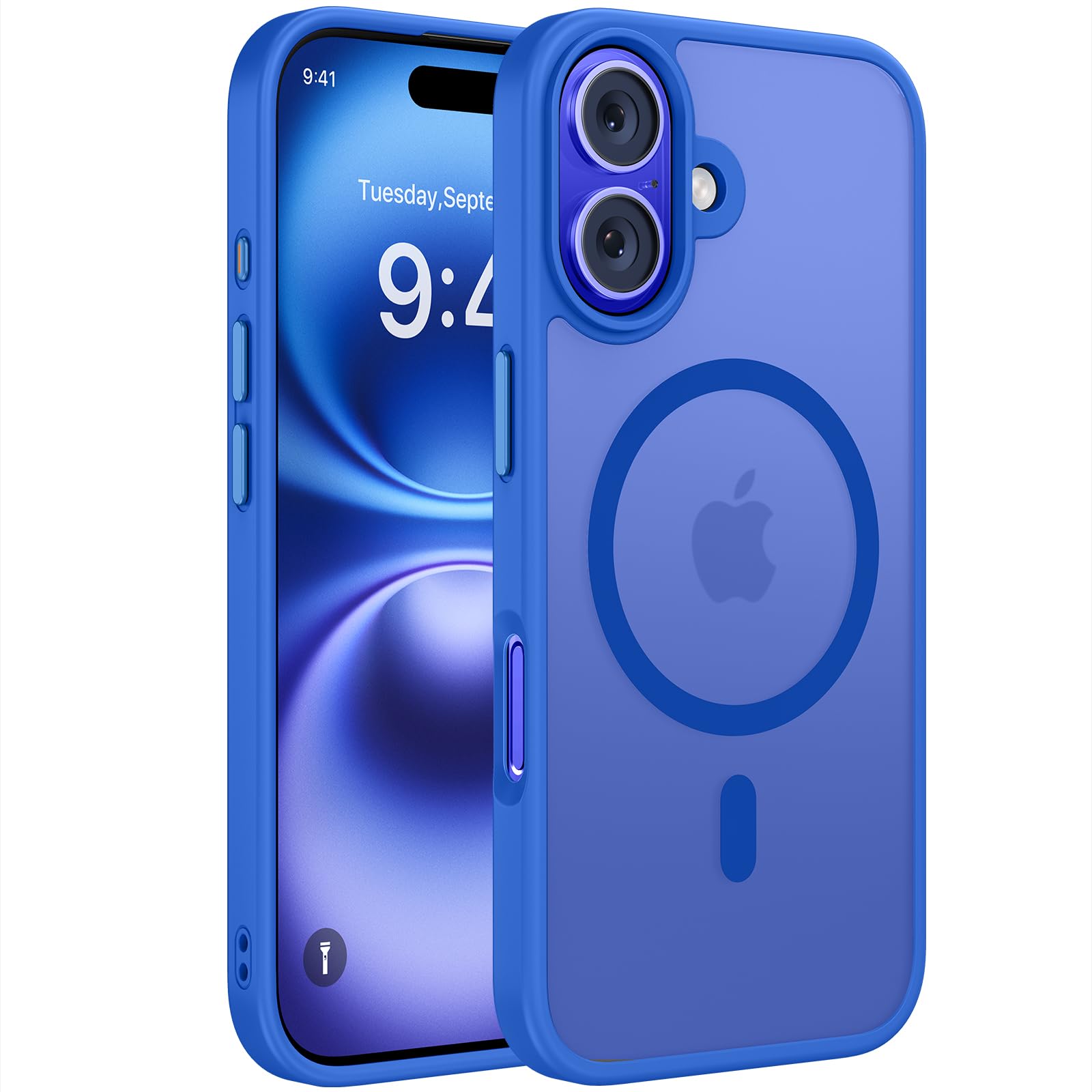 Miracase Magnetic Series for iPhone 16 Case [Compatible with MagSafe] Military-Grade Protection, Anti-Fingerprint, Slim Phone Case for iPhone 16 6.1 inch - Sea Blue