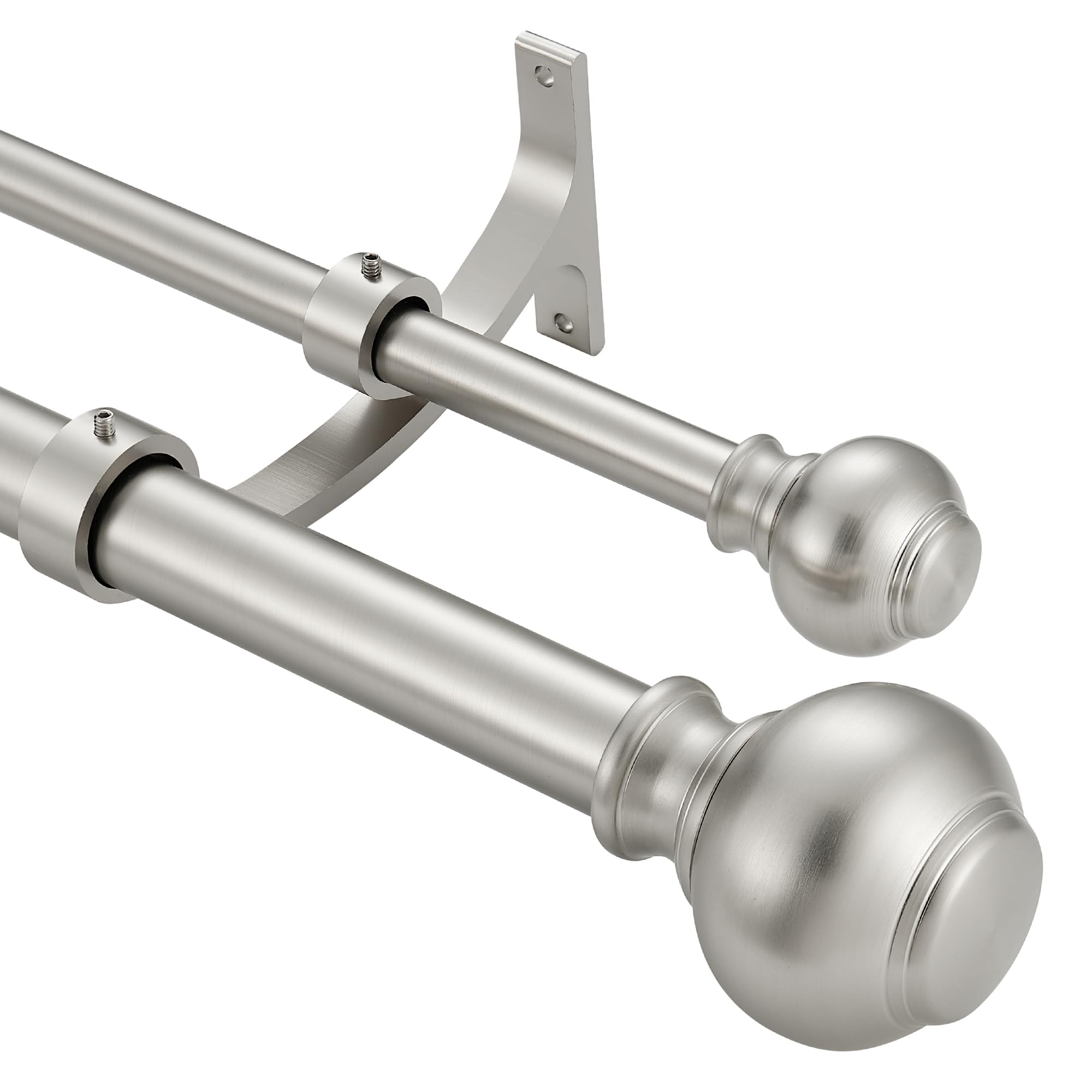 Snapklik.com : 1 Inch Double Curtain Rods 48 To 84 Inches, Window Dual