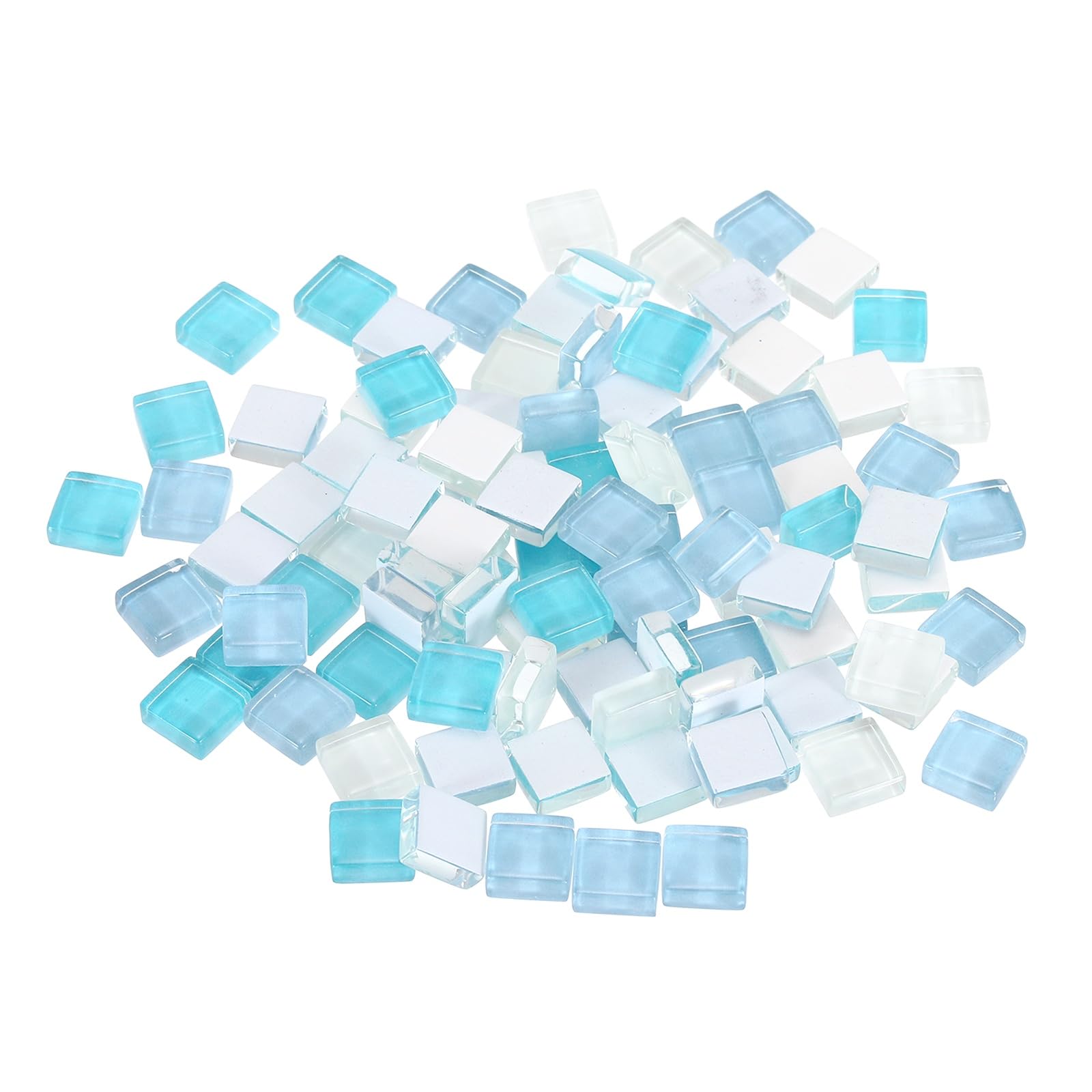 sourcing map Mosaic Tiles, 1 x 1cm Micro Glass Tiny Mini Mosaic Tile DIY Hobbies Handmade Crystal Free Stone Craft Material Creativity (Light Blue Series Pack of 110)
