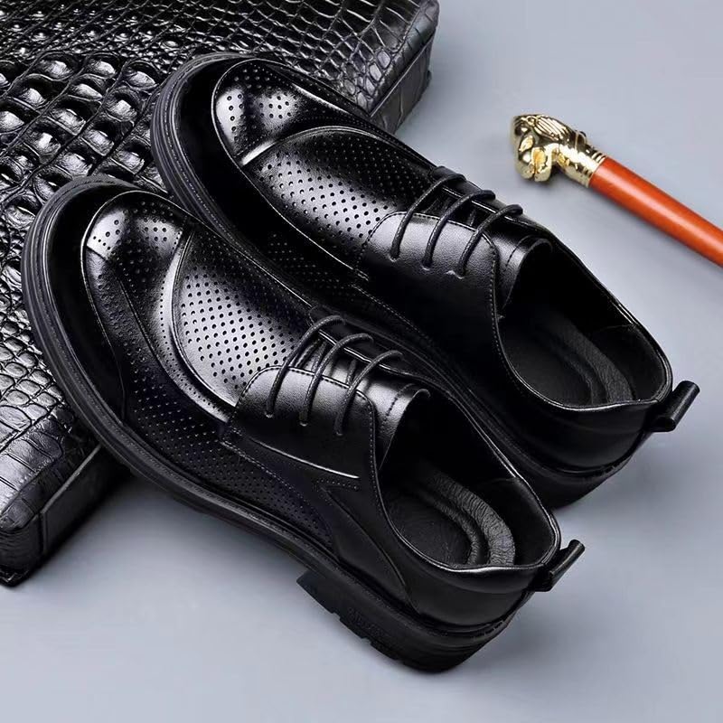 Men's Breathable Dress Sneakers Mens Classic Oxford Shoes Genuine Leather Business Formal Casual Derby Shoes3