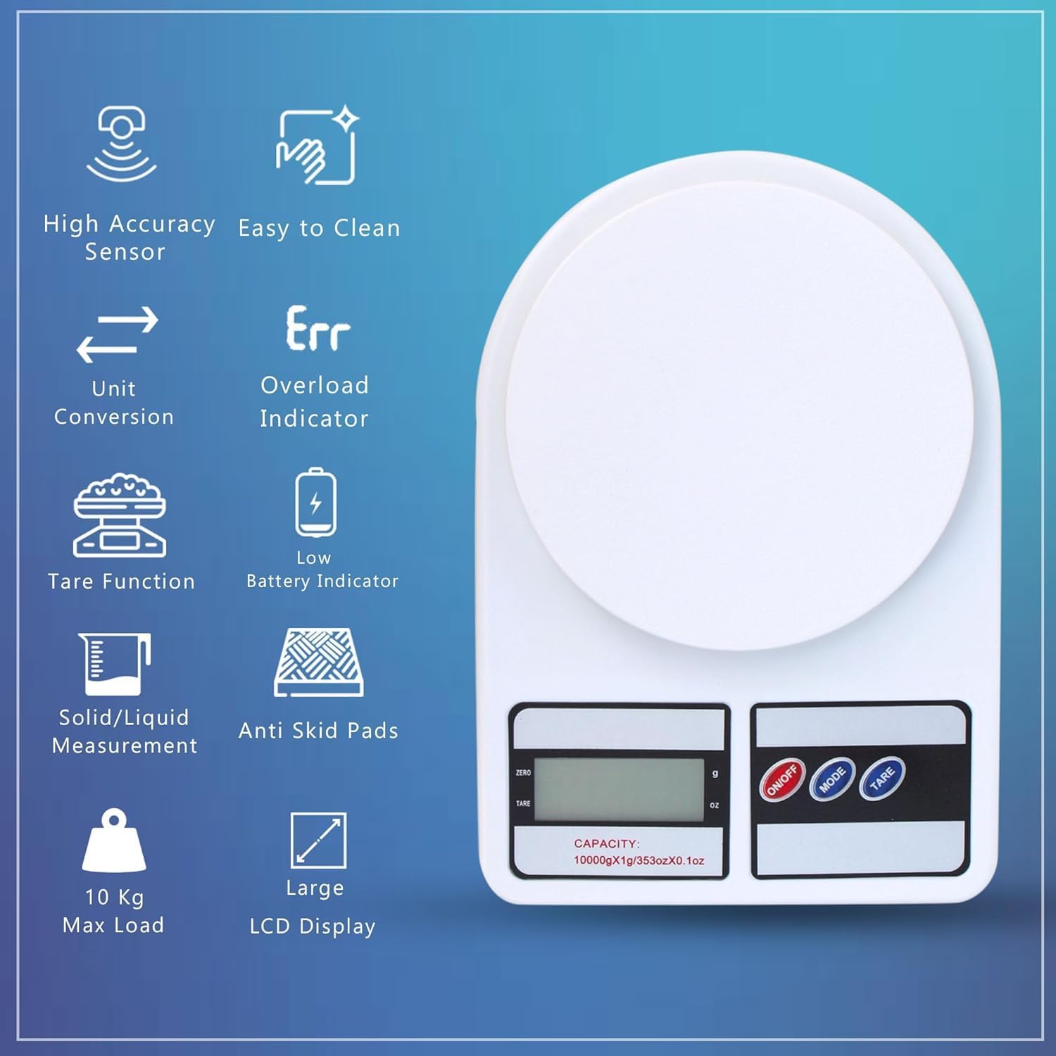 Digital Kitchen Scale - 10kg Precision Weighing -6