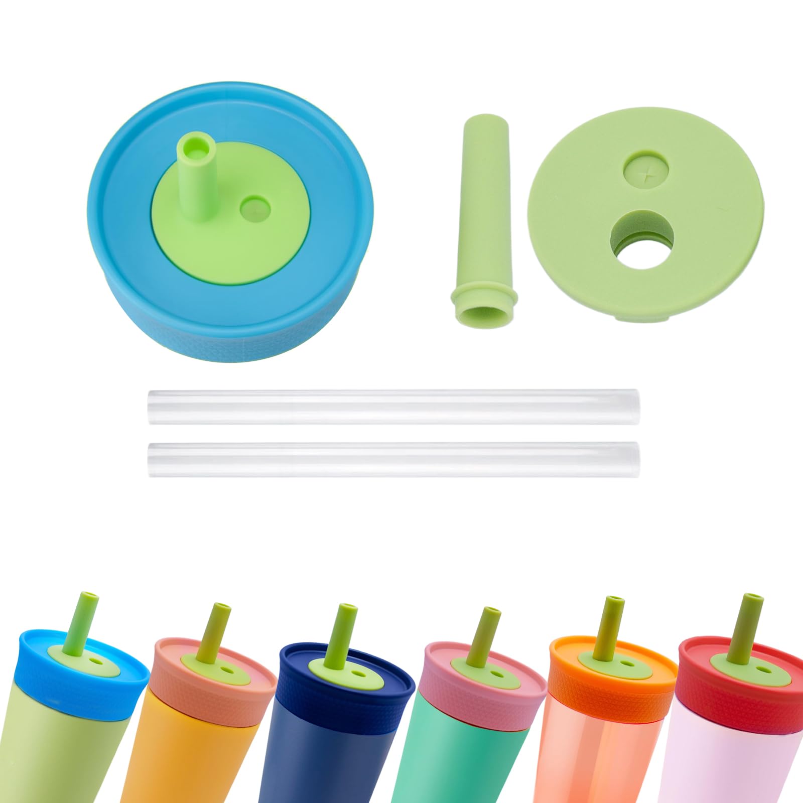 Psycheer 2Pack Silicone Straw Replacement for Owala Water Bottle & Tumbler,Leak-Proof Food Grade Kids Straw,Removable Replacement Lid Part,Dish Washer