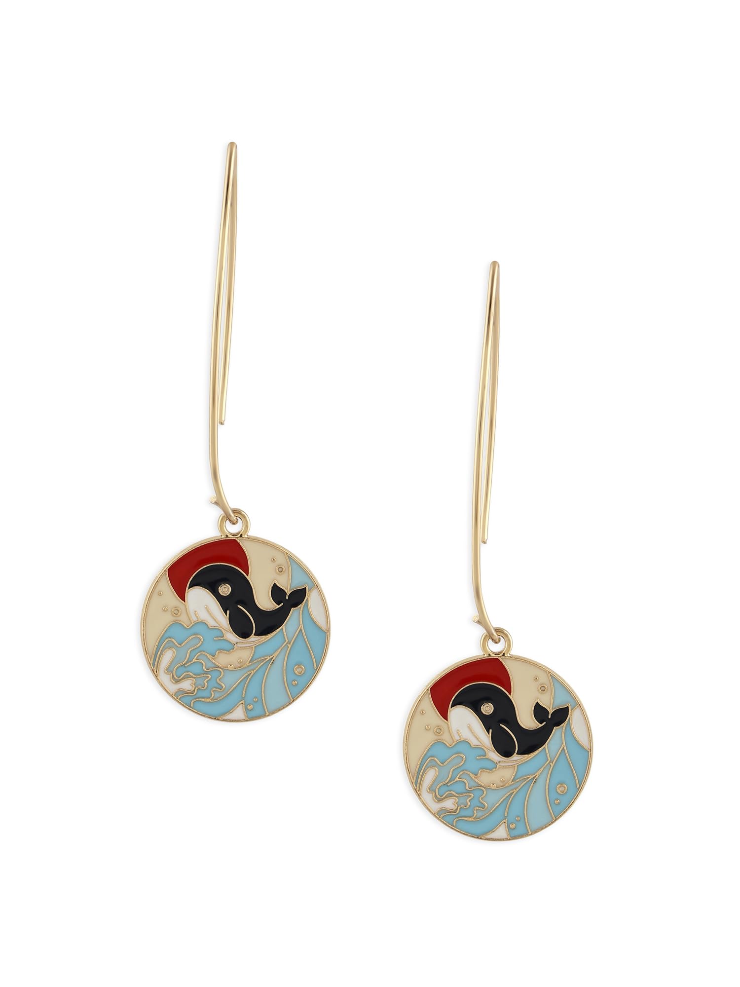 Zaveri Pearls Multi For Women-Colour Enamelled Dolphin Charm Contemporary Drop Earring For Women-ZPFK16805 (B0CLD6MWRG) Amazon Price History, Amazon Price Tracker