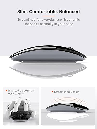 Miniatura 4 de RAPIQUE R306C - Ratón inalámbrico USB C, tipo C, 2.4 GHz, clic silencioso, ultrafino, 3 niveles DPI, 480 horas de duración de la batería, para