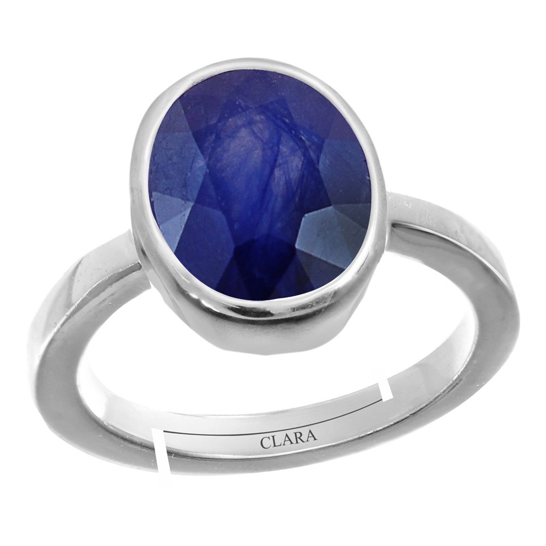 Blue Sapphire Neelam 3.9cts or 4.25ratti Stone Silver Adjustable Ring for Women