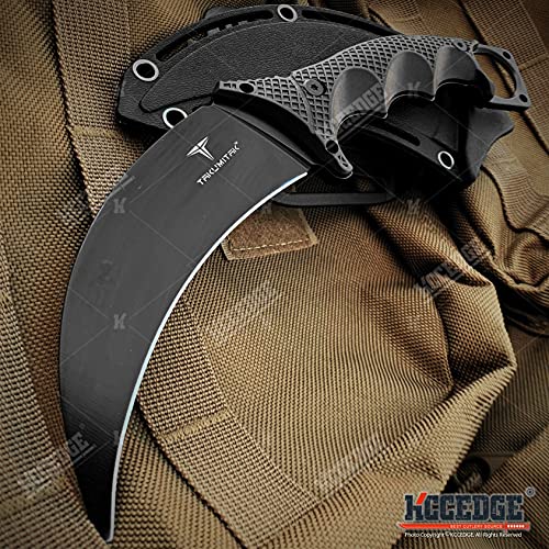 Takumitak Tactical Knife Hunting Knife Survival Knife Karambit Fixed Blade Knife Razor Sharp Edge Camping Accessories Camping Gear Survival Kit Survival Gear Tactical Gear 82422 (Black) #TOP1
