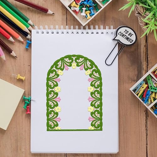 Miniatura 8 de ABTOLS Troqueles de corte de marco de puerta de metal, hojas y marco de flores, troqueles en relieve, fondo bridado, molde de plantilla para