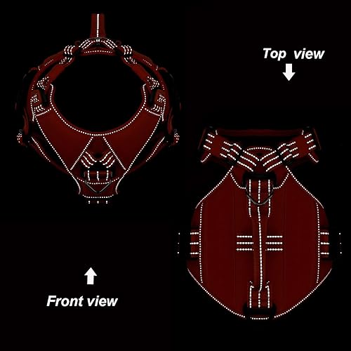 Miniatura 5 de ICEFANG GN8 Arnés táctico para perro de movimiento rápido con asa, reflectante en el entrenamiento para caminar, chaleco K9 sin tirones, correa