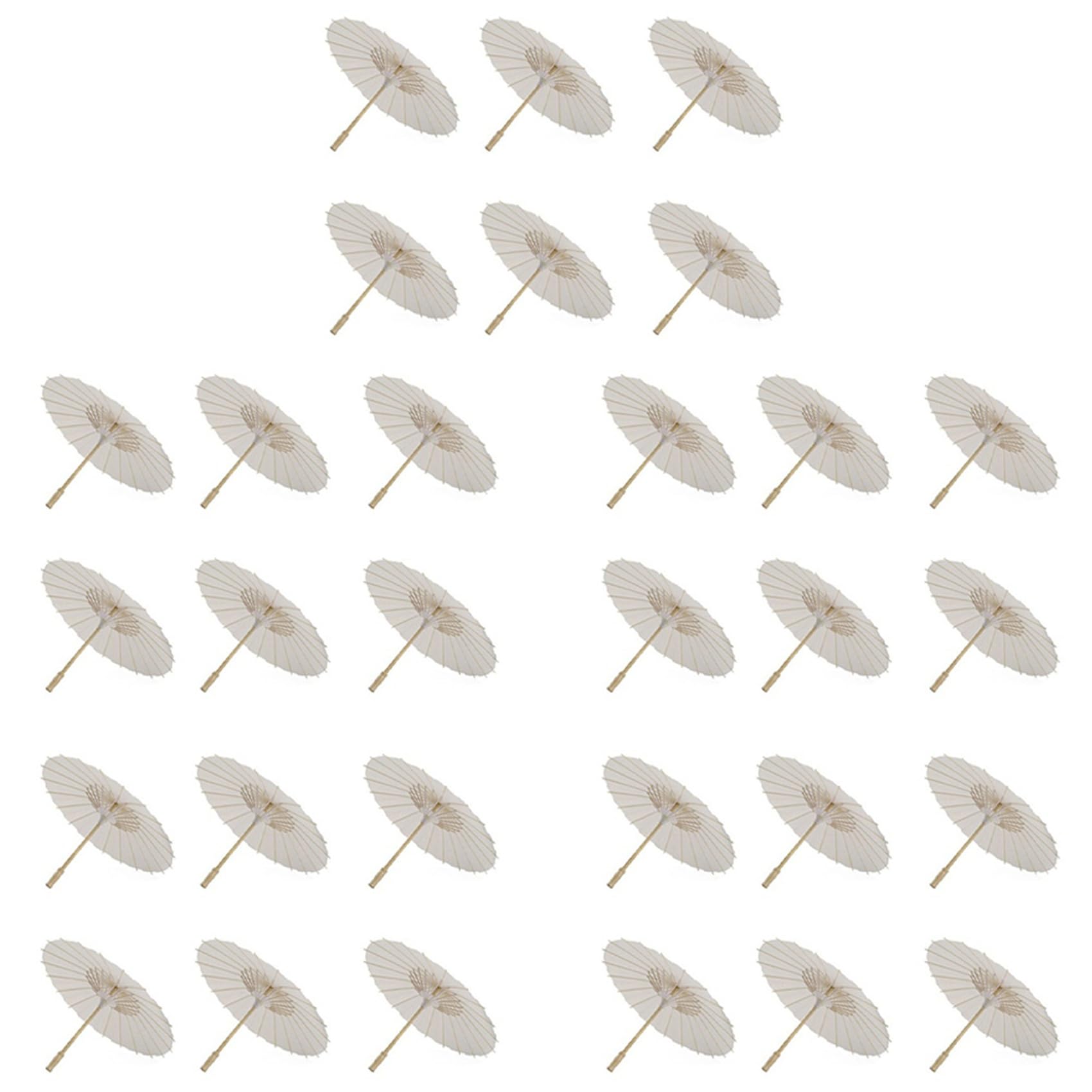 Hndhbfgrt 30PCS Paper Parasol 60Cm Beach Umbrella White DIY Umbrella Photography Props for Baby Shower Party Wedding