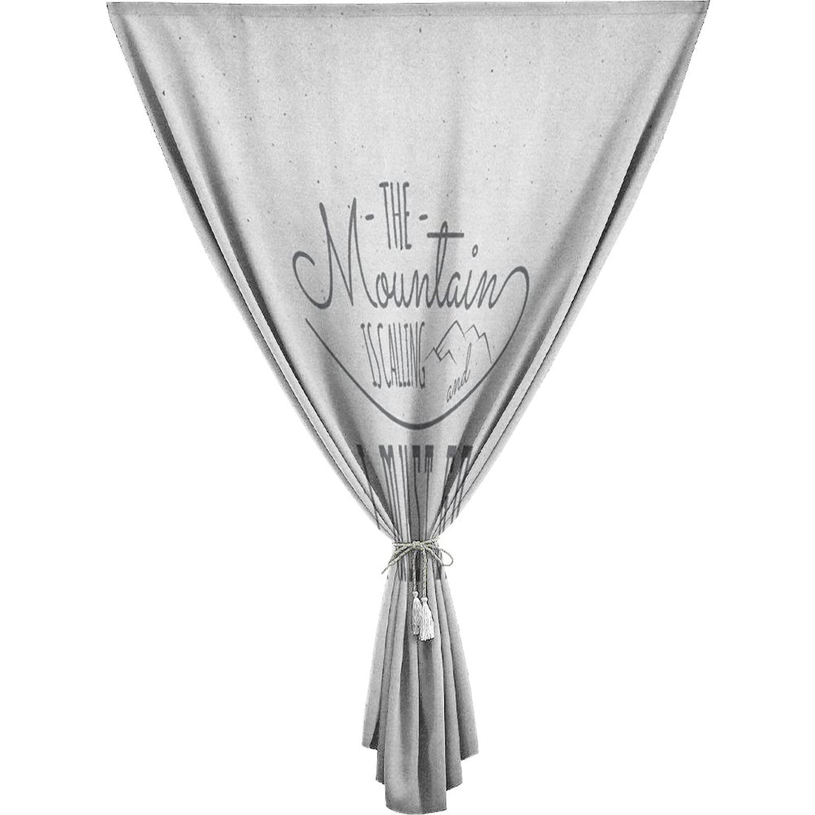 Adjustable Blackout Shades, Adventure Portable Blackout Curtain, Inspirational Typography Design Hiking Woods Mountains Print Living Room Bedroom Window Drapes,47W x63L Inch