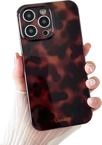 Sayoaho Compatible with iPhone 15 Pro Max Case, Brown Fall Tortoise Shell Phone 