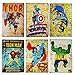 Wostod Lot de 6 plaques en métal vintage Motif super-héros Hulk, Thor, Superman, Captain américain, Iron Man, Batman Marvel Comics 20,3 x 30,5 cm