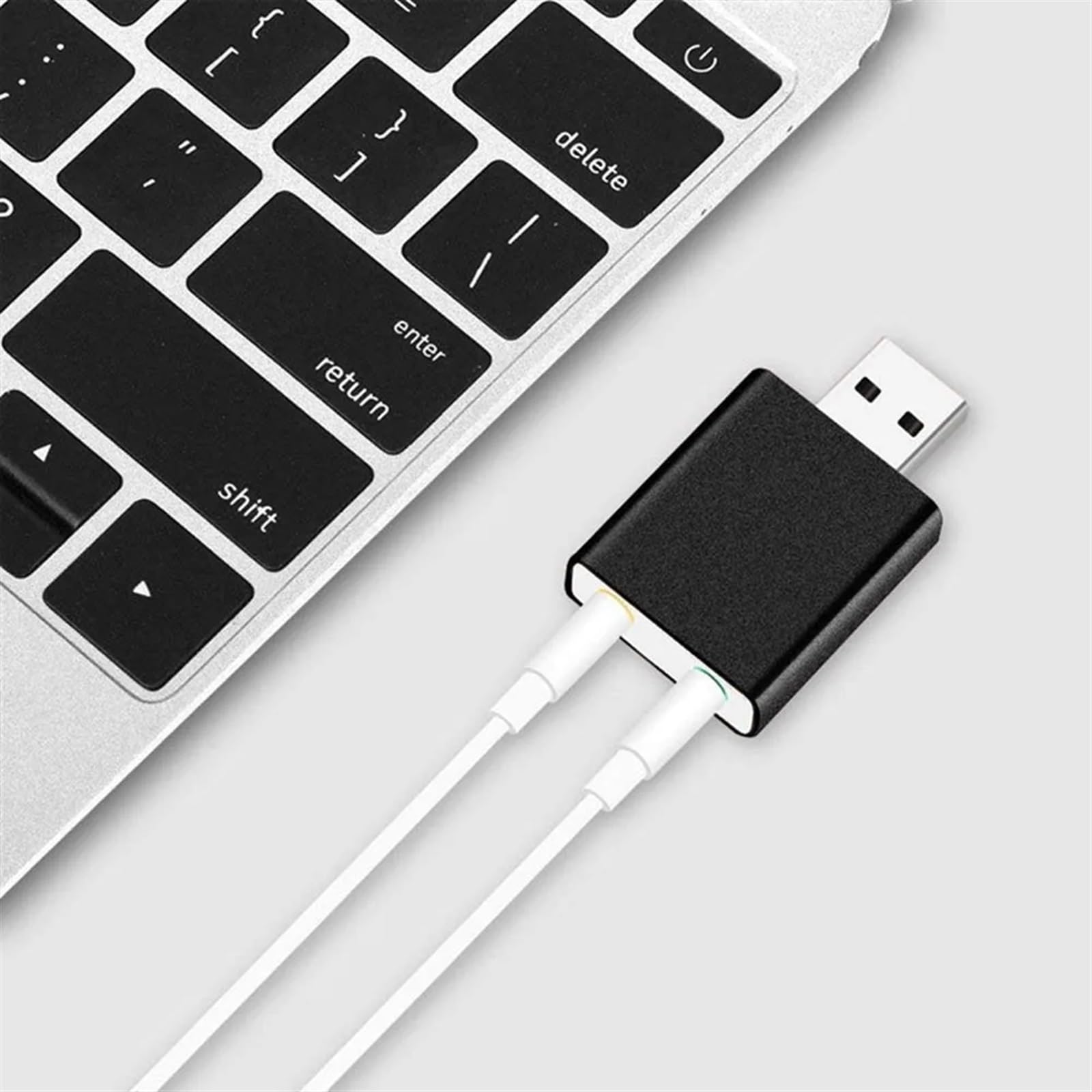 Tarjeta de Sonido de Audio Externa USB 2.0 Convertidor USB a Conector de 3,5 mm Adaptador de Auriculares Tarjeta de Sonido de micrófono Virtual 7.1 Canales for computadora portátil