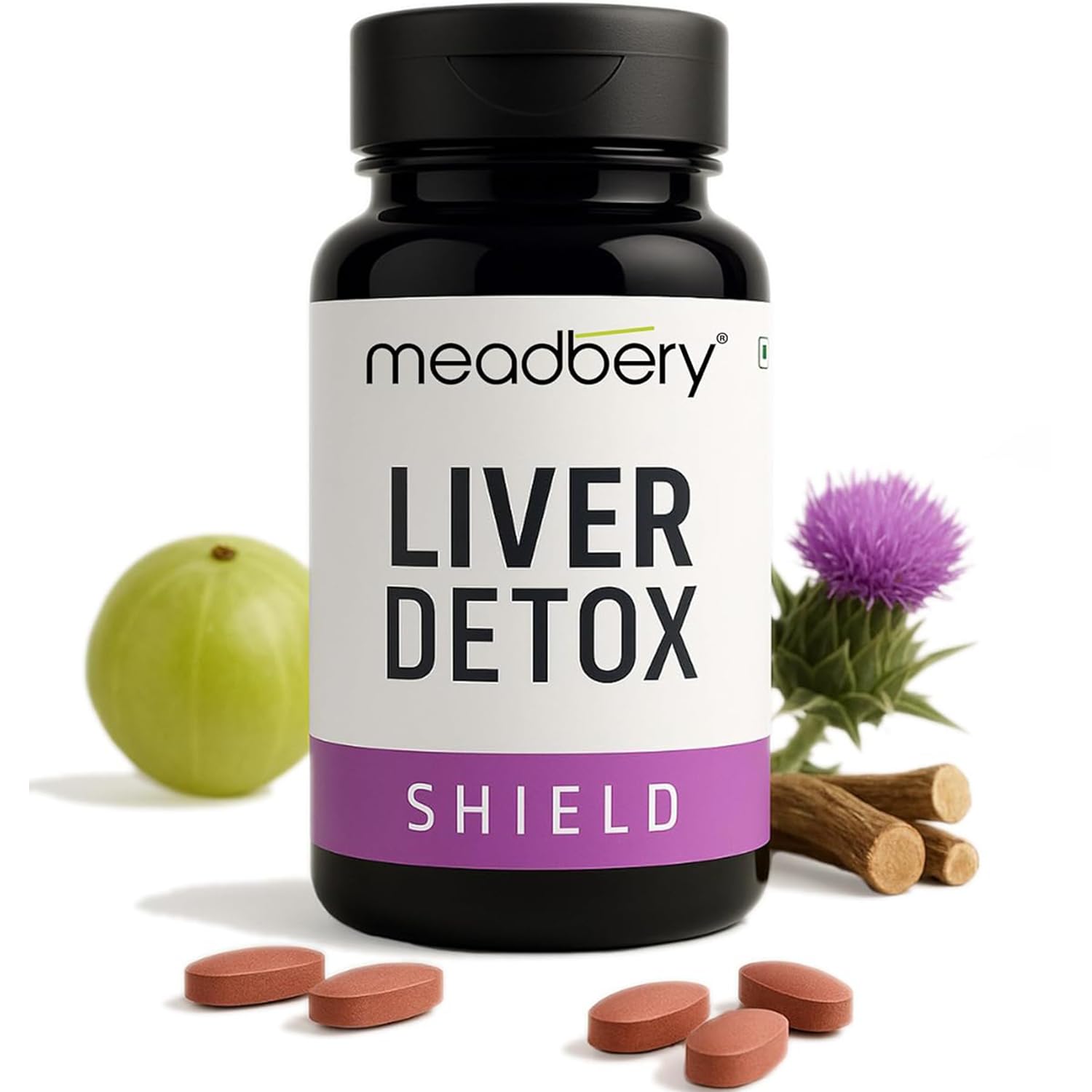 Meadbery Liver Detox Milk Thistle Extract Detox Supplement For Men And Women With 600Mg Of Silybum Marianum For Healthy Liver Helps in Cleanse Liver Natural Fatty Liver Support 30 Vegetarian Tablets