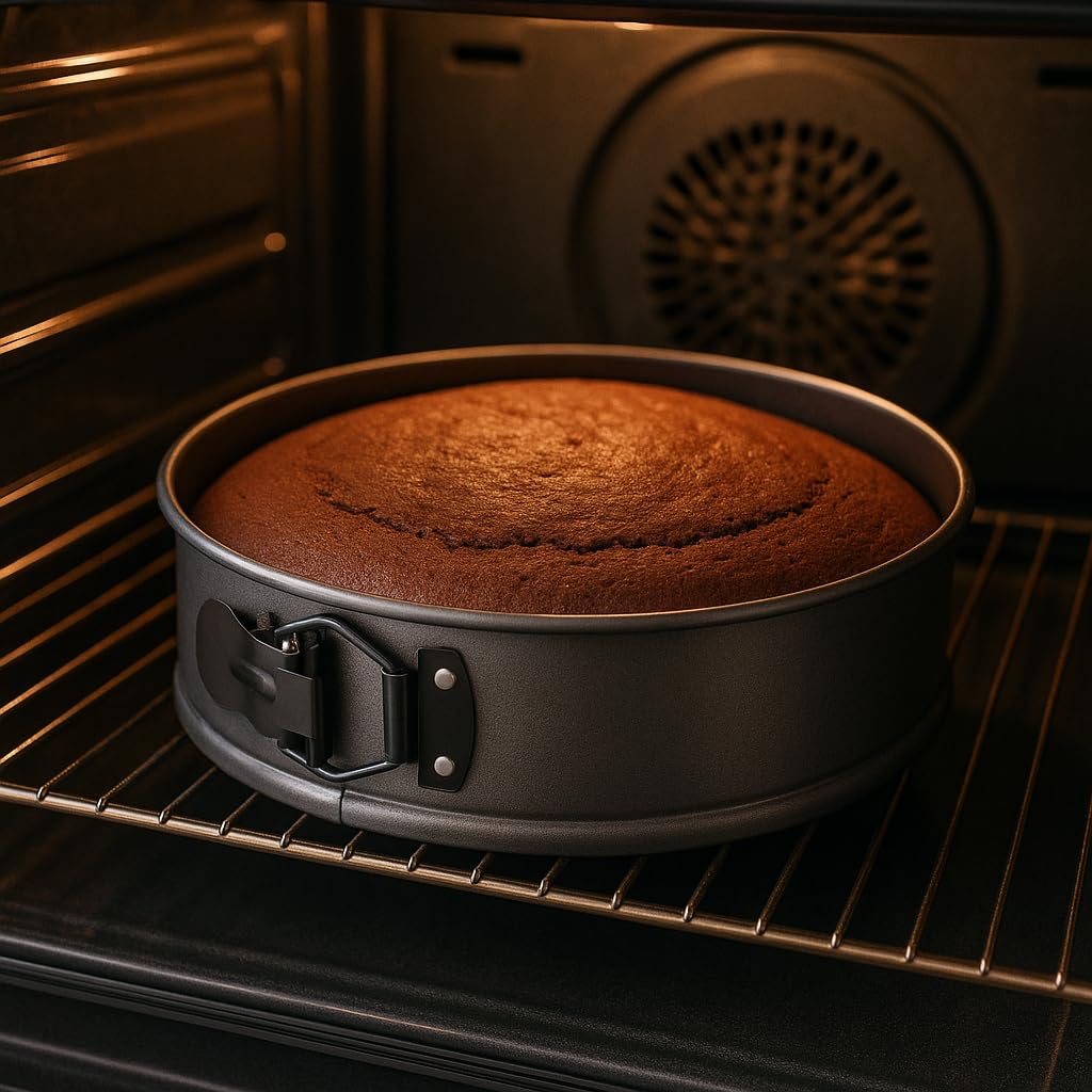 MGE - Stampo da Forno Rotondo - Stampo per Torta e Pan di Spagna con Fondo Removibile - Stampo per Torta con Fondo e Chiusura - Doppio Strato Antiaderente - Set di 3 Stampi - Diametro 22, 24 e 26 cm