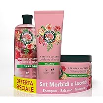 Herbal Essences Morbidi e Lucenti con Essenza di Rosa Set Per Capelli Secchi: 1x Shampoo 250ml +1x Balsamo 200ml+1x Maschera 300ml, Dona Capelli Soffici Senza Siliconi, Vegano