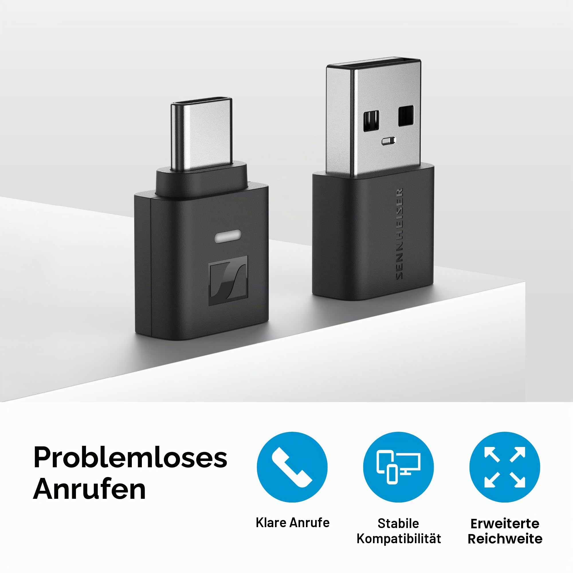 Sennheiser BTD 700 Bluetooth USB Dongle - aptX Lossless, Auracast, Plug & Play Audio Transmitter für Kopfhörer und Lautsprecher - Ultra Low Latency, Bluetooth 5.4, USB-C & USB-A kompatibel
