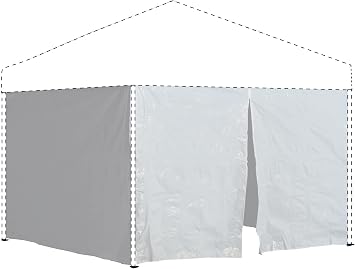 Quik Shade 10 x 10 Instant Canopy Wall Panel Accessory Set for WE100/C100/SX100 Canopies with Zipper Entry, White