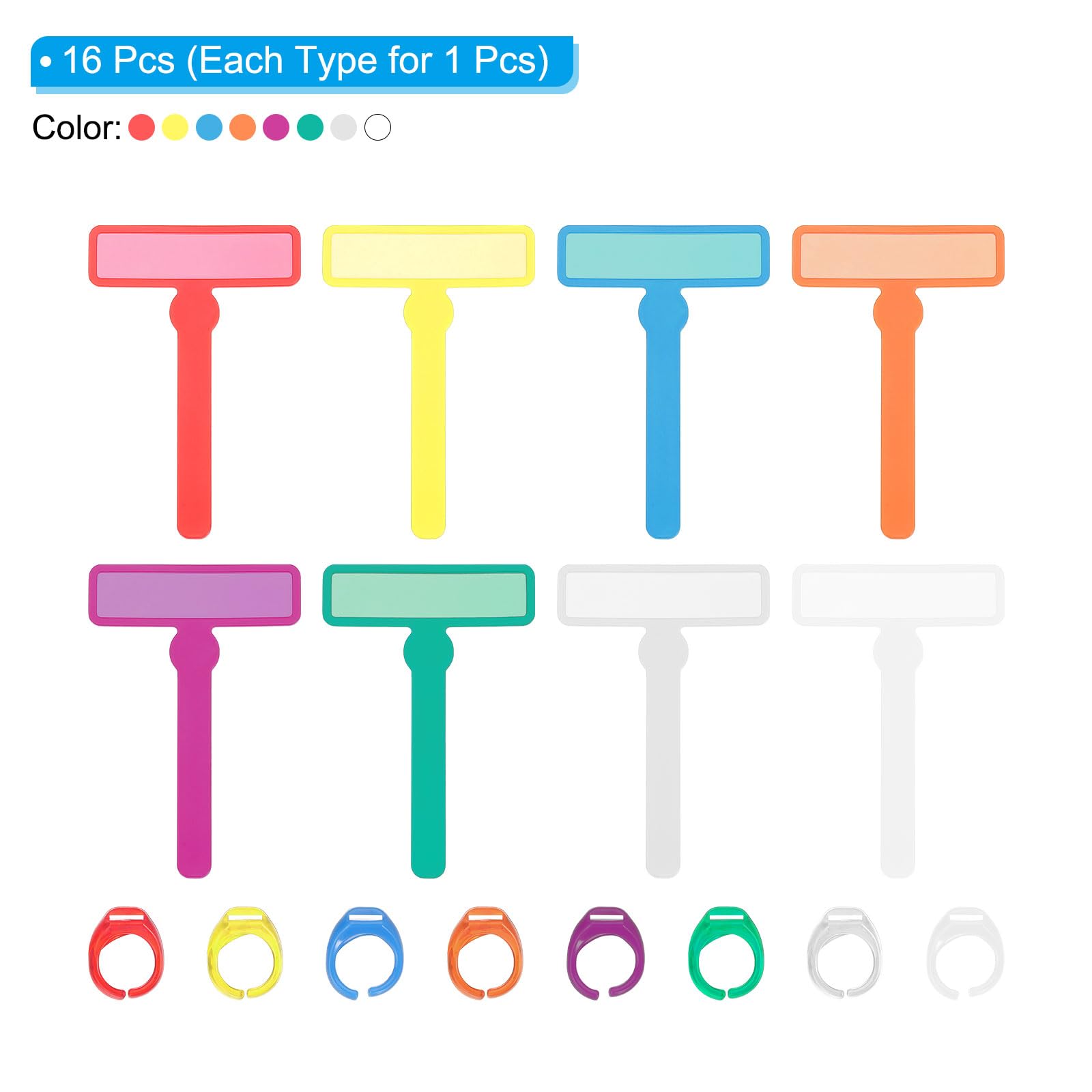 PATIKIL 8Pcs Guided Reading Strips Colorful Text Overlays Reading Bookmark with Finger Rings for Children Classroom Teacher Multicolor - Image 3
