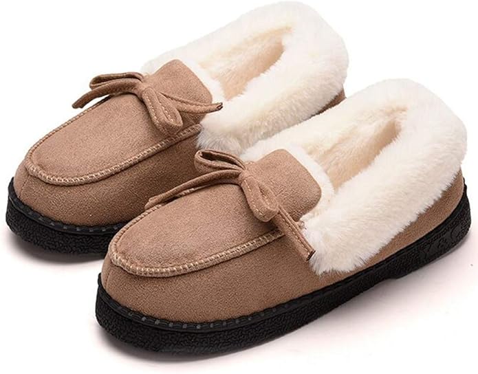 Fluffy moccasin slippers Clearance