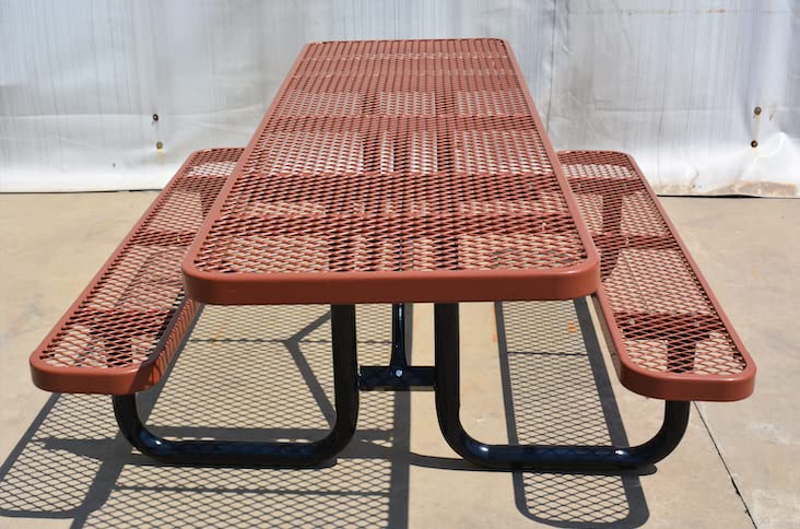 LifeYard 6' Rectangular Picnic Table, Expanded Metal,(72" Long) (Brown)