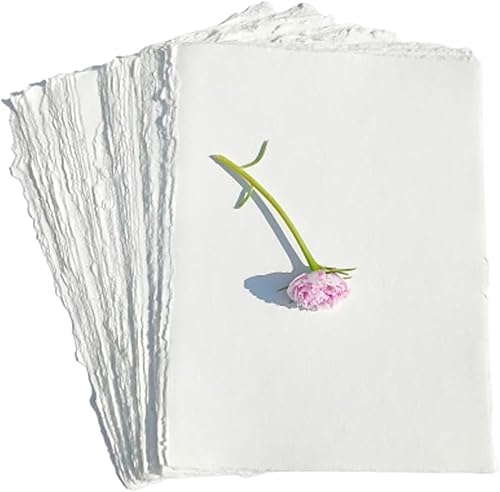 Habiller Hojas sueltas de papel de algodón con borde de cubierta para escribir caligrafía, impresión, manualidades de álbumes de recortes, mapa,