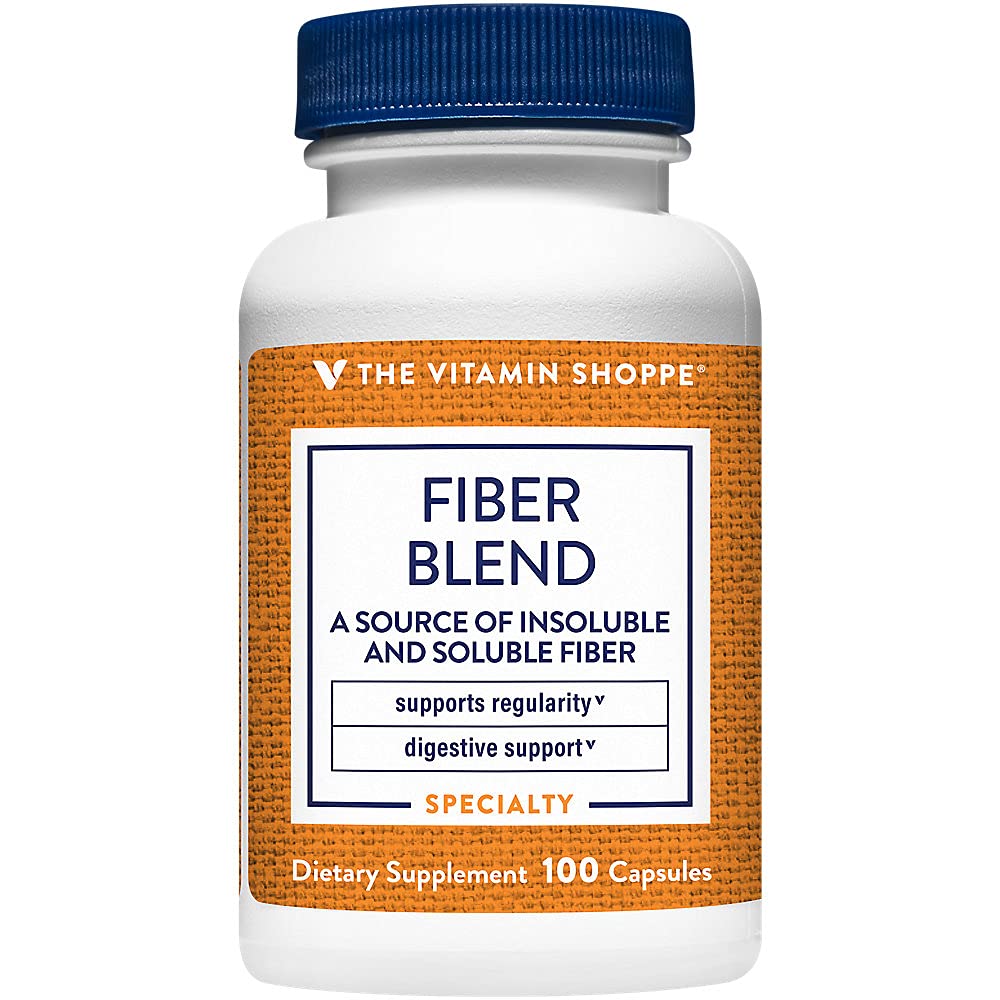 The Vitamin Shoppe Fiber Blend, Natural Source Insoluble and (100 Capsules) 100 Count (Pack of 1)