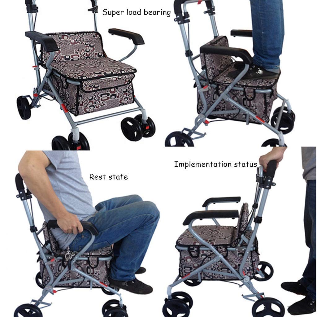 Carrello della Spesa Pieghevole, carrelli della Spesa in Alluminio Resistente Carrello Pieghevole per Sacco a Mano Carrello per carriola Carrello per Magazzino Industriale (Rosso)