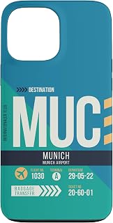 Vintage Munich MUC Airport Code Retro Travel Day Germany Case for iPhone 13 Pro Max