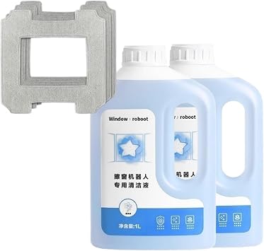 Window Cleaning Robot Cleaning Solution And Mopping Pads, Compatible With Ecovacs Winbot W2 PRO Omni/ W2 PRO/ W2/ W1 PRO/ W1B