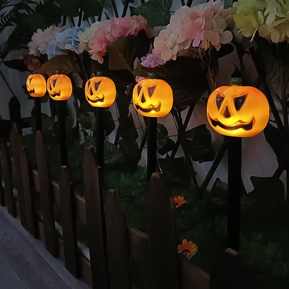 Halloween Solar Gartenleuchten - 6 Kürbis Stake Lichter Mit Farbwechsel Für Outdoor