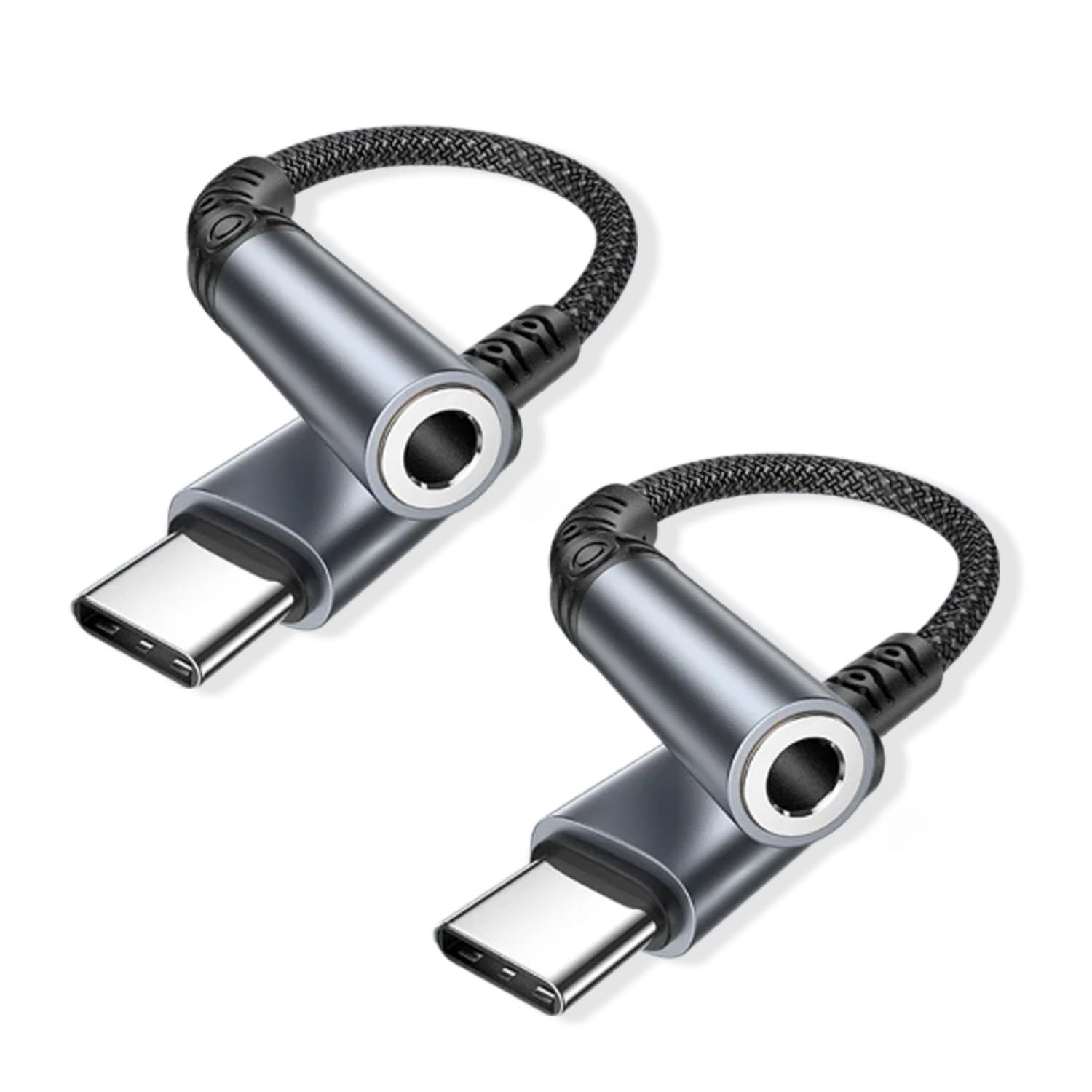 BLITEZZ Adapter USB C do jacka 3,5 mm (0,12 m, 2sztuki),Adapter USB-C do jacka 3,5 mm, adapter słuchawkowy USB C,kabel audio Aux,kompatybilny z iPhone'em 16/15,Galaxy S25 S24 S23 S22/Huawei P60/P50