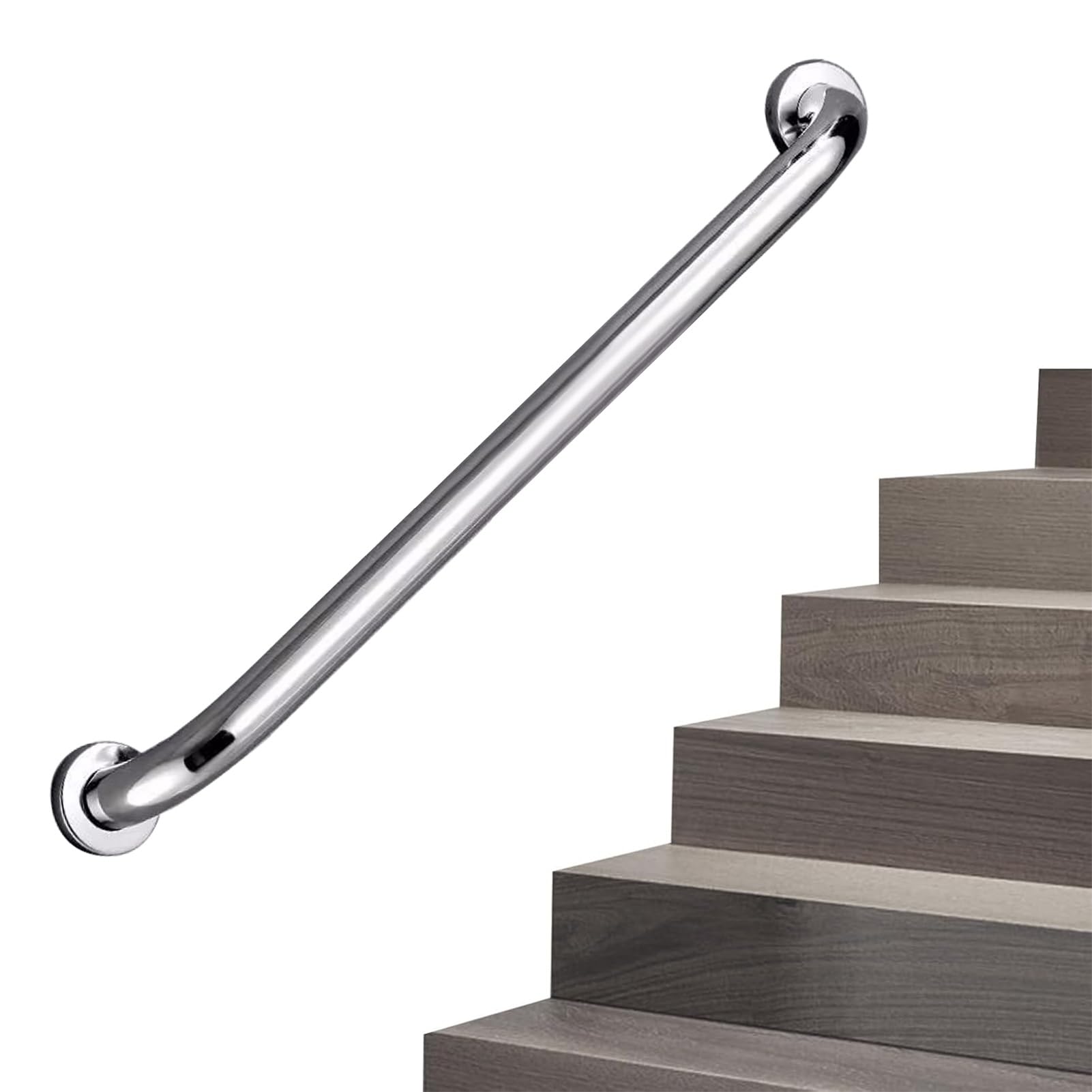 RRrawgff Stainless Steel Stair Handrail | Bathroom Safety Handle for Shower, Bathtub & Toilet | 30cm 40cm 60cm 80cm 1m 1.2m 150cm Non Slip Banister Step Hand Rails(1.3ft/40cm)