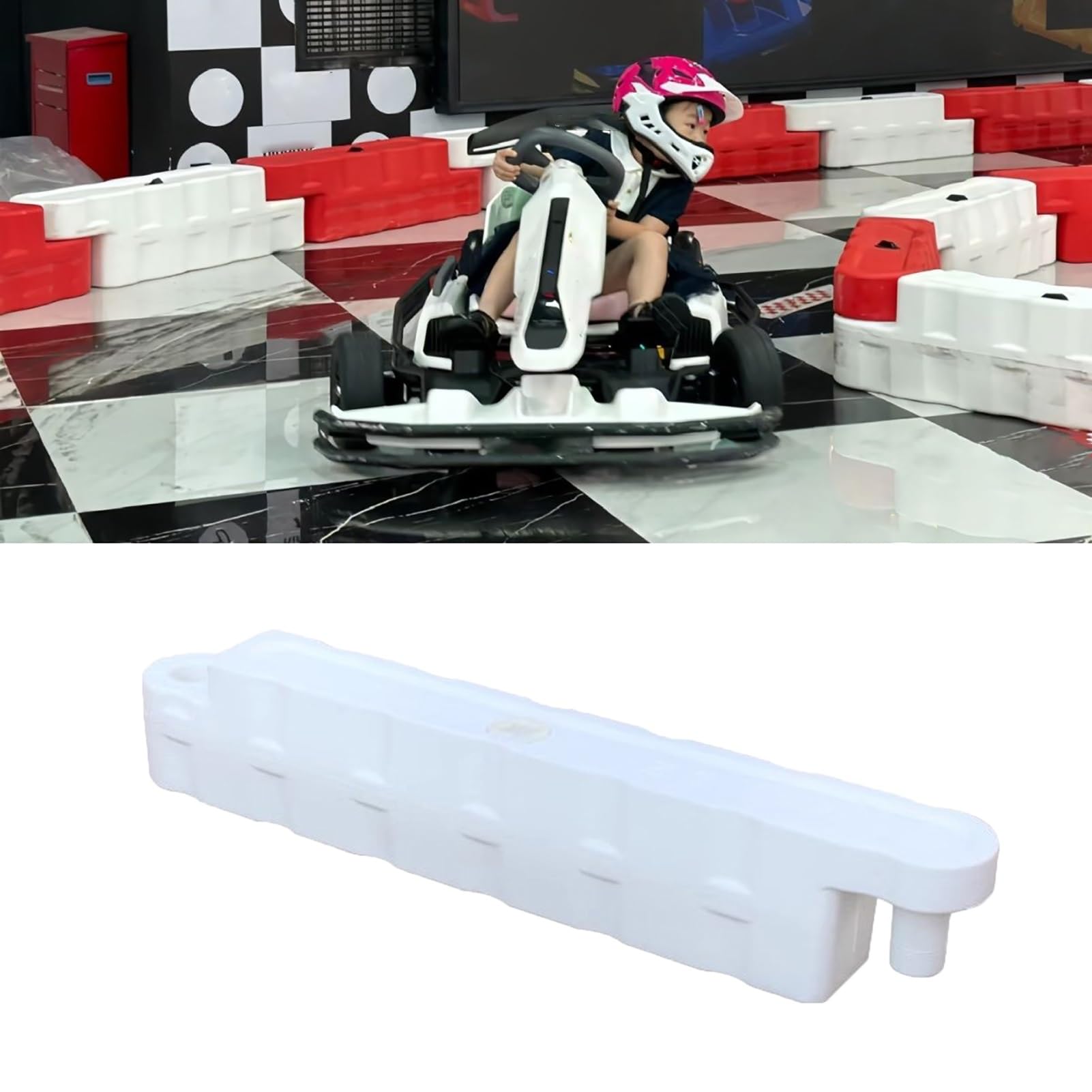 Bumper Car Race Track Go Kart Barrier Lane, Water-Filled Runway Fence for Amusement Parks/Large Shopping Mall, Easy to Install Go Kart Car Bumper(White 2 Pcs,Small)