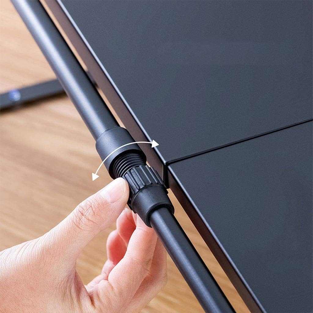 druckerständer Desktop-Drucker-Stand-ausziehbarer Faxgerät-Regal-Metallrahmen-Rand-Bücherregal, für Büro Wohnzimmer Druckerschreibtisch (Schwarz/Weiß) druckerschrank (Color : Black)