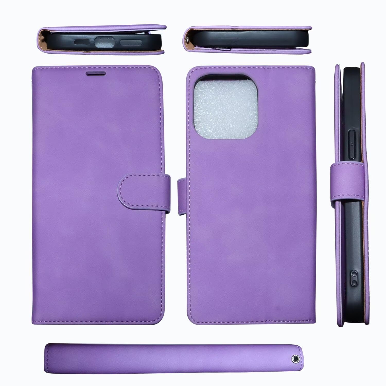 SDTEK per Honor 200 Lite Cover Pelle Protezione Completa Flip Case con Slot Carte, Chiusura Magnetica, Supporto Protezione della Fotocamera (Nero