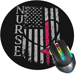 Nurse Flags Mouse Pad,RN Day Mouse Pads for Desk, Stitched Edge Mousepad with Non-Slip Rubber Base, Gaming Mouse Mat for Computer Laptop Home Office