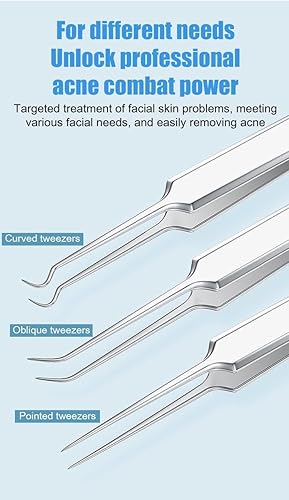 Miniatura 3 de Herramientas de eliminación de puntos negros, kit de herramientas para reventar espinillas, removedor de cabeza negra de acero inoxidable para cara,