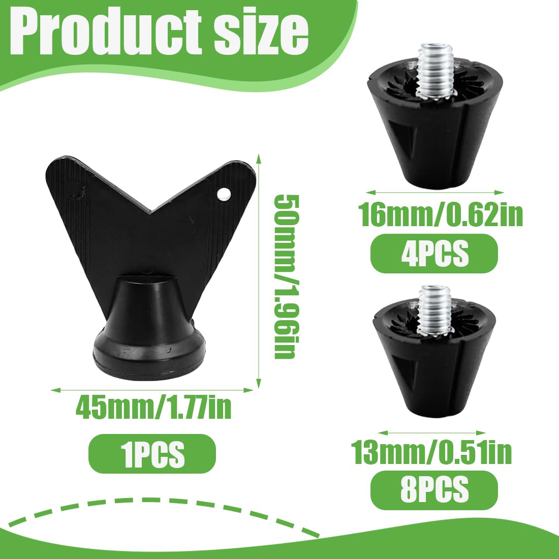 CPJJ 12pcs tacos de repuesto para botas de fútbol con removedor, tacos de fútbol, ​​13 mm y 16 mm, tacos de fútbol, ​​accesorios para zapatos de entrenamiento para botas de fútbol de 6 pernos (M5)