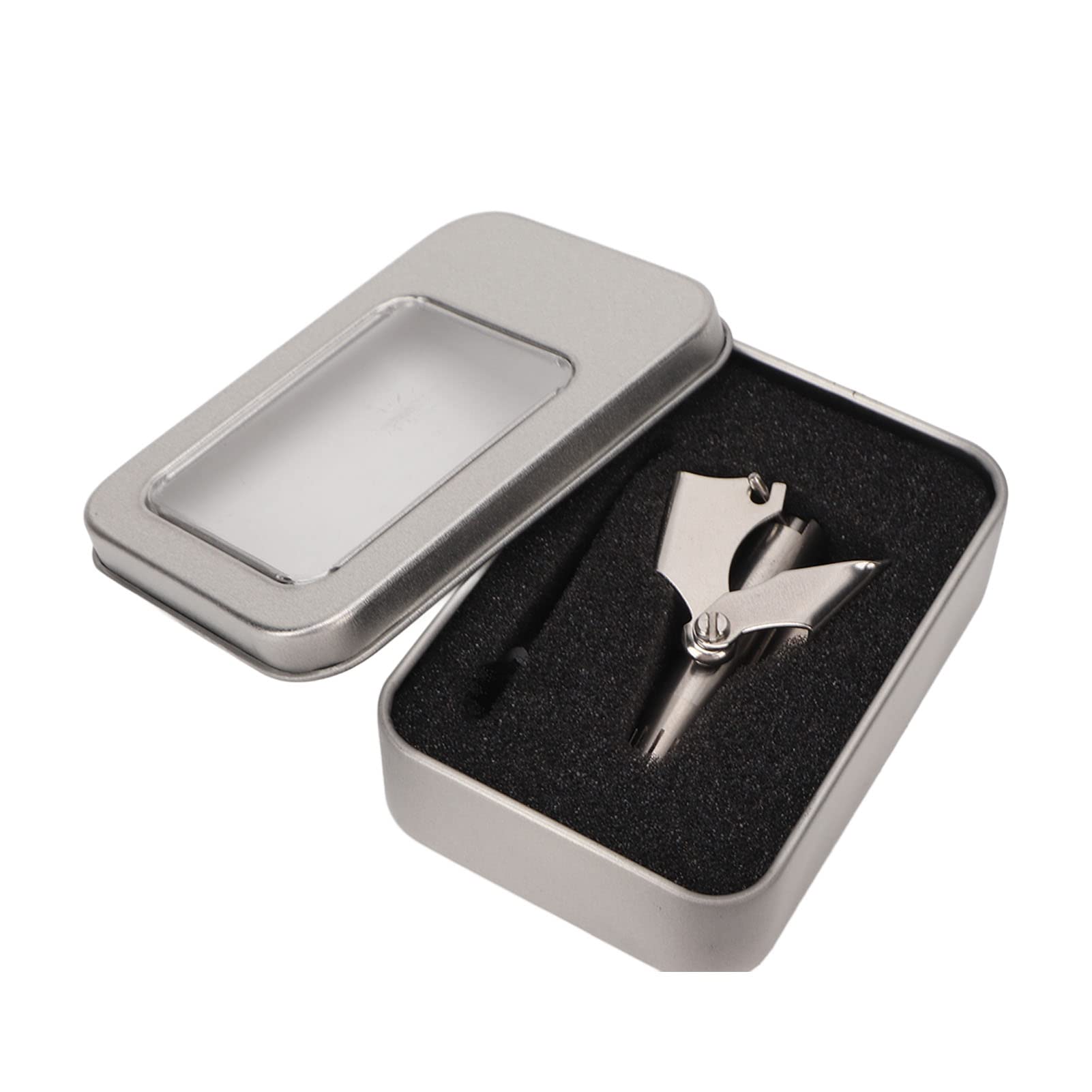 Manual Nose Hair Trimmer, 360 Degrees Rotate Stainless Steel with R Round Head Nasal Hair Trimmer Nasal Hair Cutter for Men