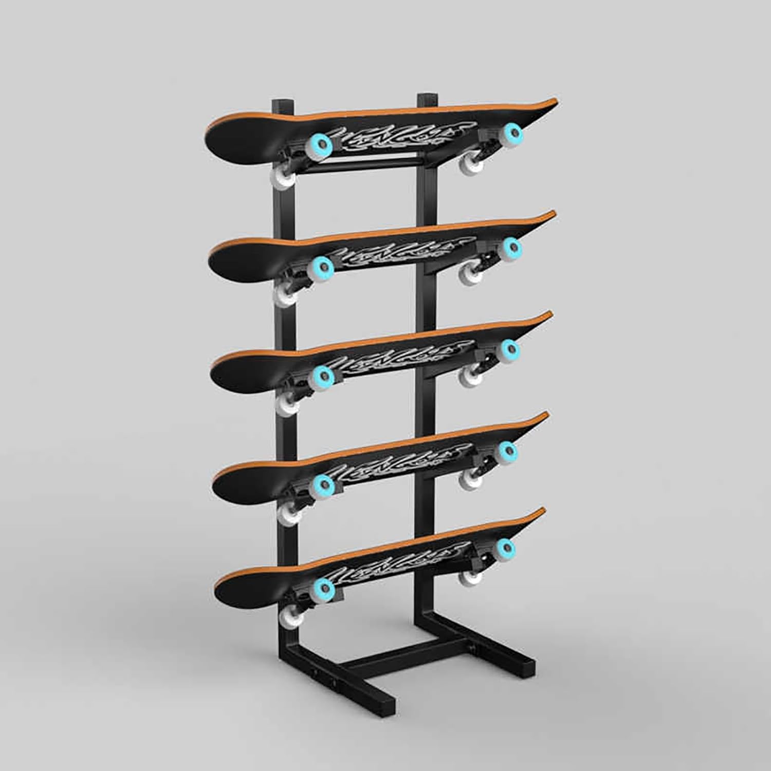 Snowboard Storage Rack，Snowboard Storage Rack,Black Skateboard Holder Floor,Home Gym Organize Holder, Sample Board Display Rack, Sports Mat Storage Rack for Skis/Scooter,Space Saving(85x25x2