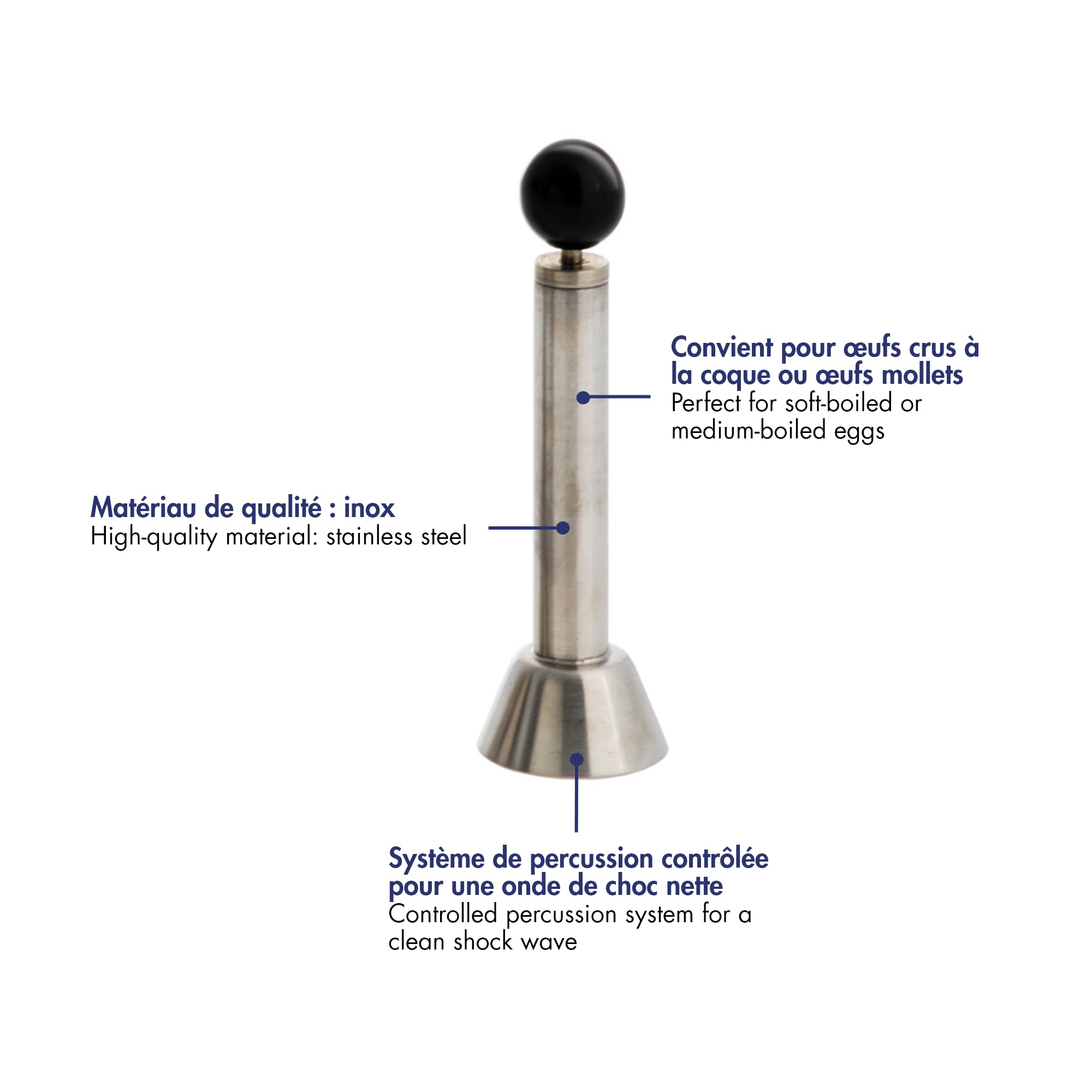 Louis Tellier - Toqueur à Œufs Inox – Découpe Précise de Coquille Ø3 cm – Ustensile Cuisine Professionnel
