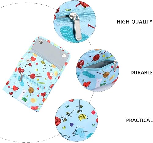 Miniatura 5 de EXCEART Estuche de gancho de ganchillo portátil vacío suéter agujas de tejer con cremallera, bolsa de mano, organizador de almacenamiento de viaje