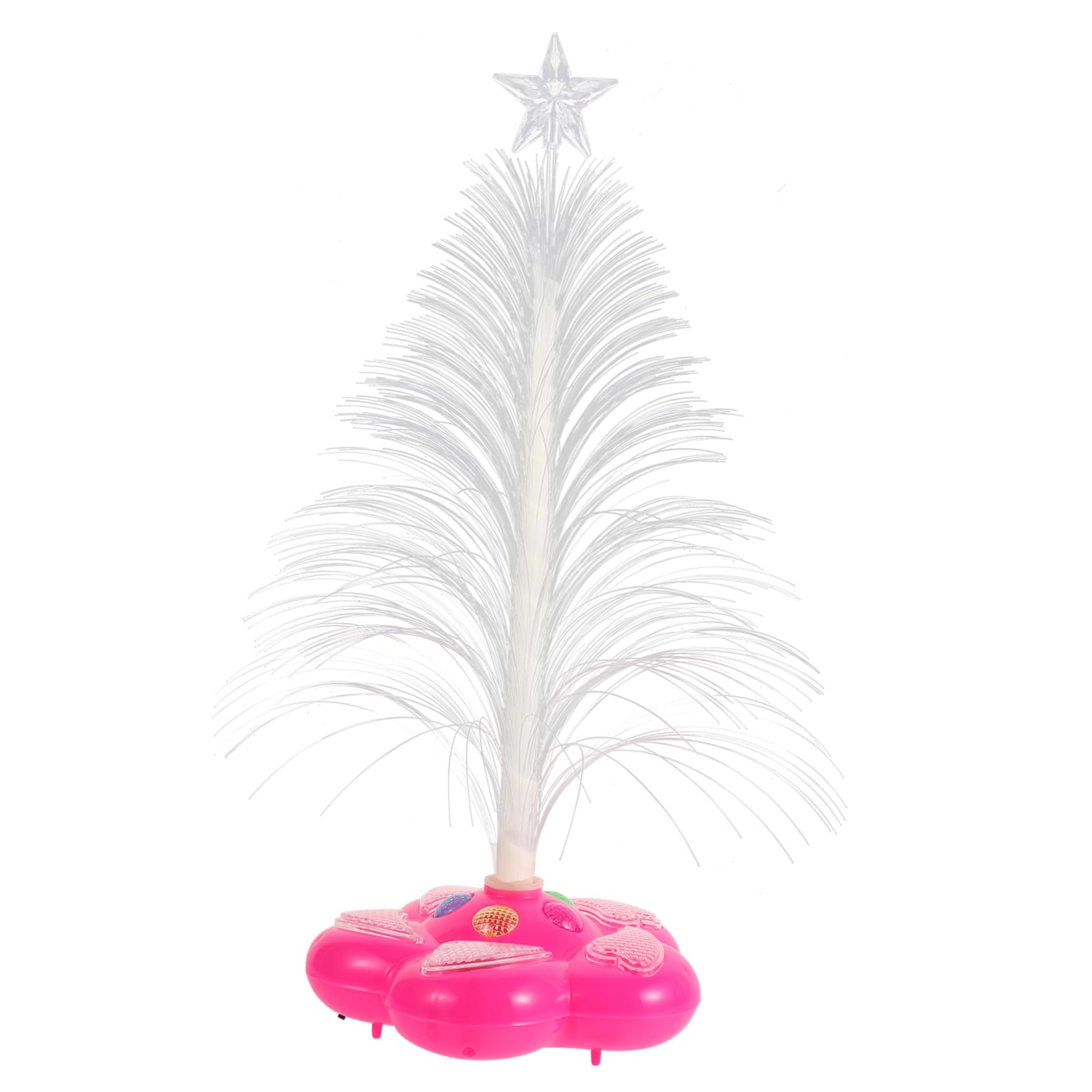 Holibanna Colorful Fiber Optic Christmas Tree Lamp LED Flashing Light for Home Decor Parties Weddings Battery Tabletop Decoration with Random Colors