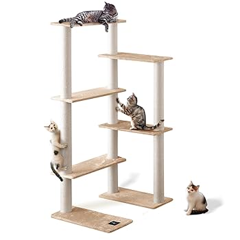 キャットタワー　高さ174cm 据え置き型　ベージュ キャットタワー 木製 据え置き コンパクト 高さ116cm 宇宙船 猫