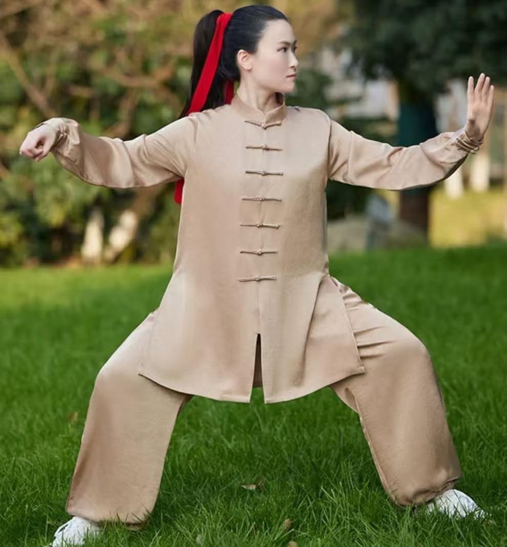 HEARTTOUCH Unisex Tai Chi Uniform Acetate Fabric Chinese Traditional Kung Fu Clothes Qi Gong Martial Arts Training Costume
