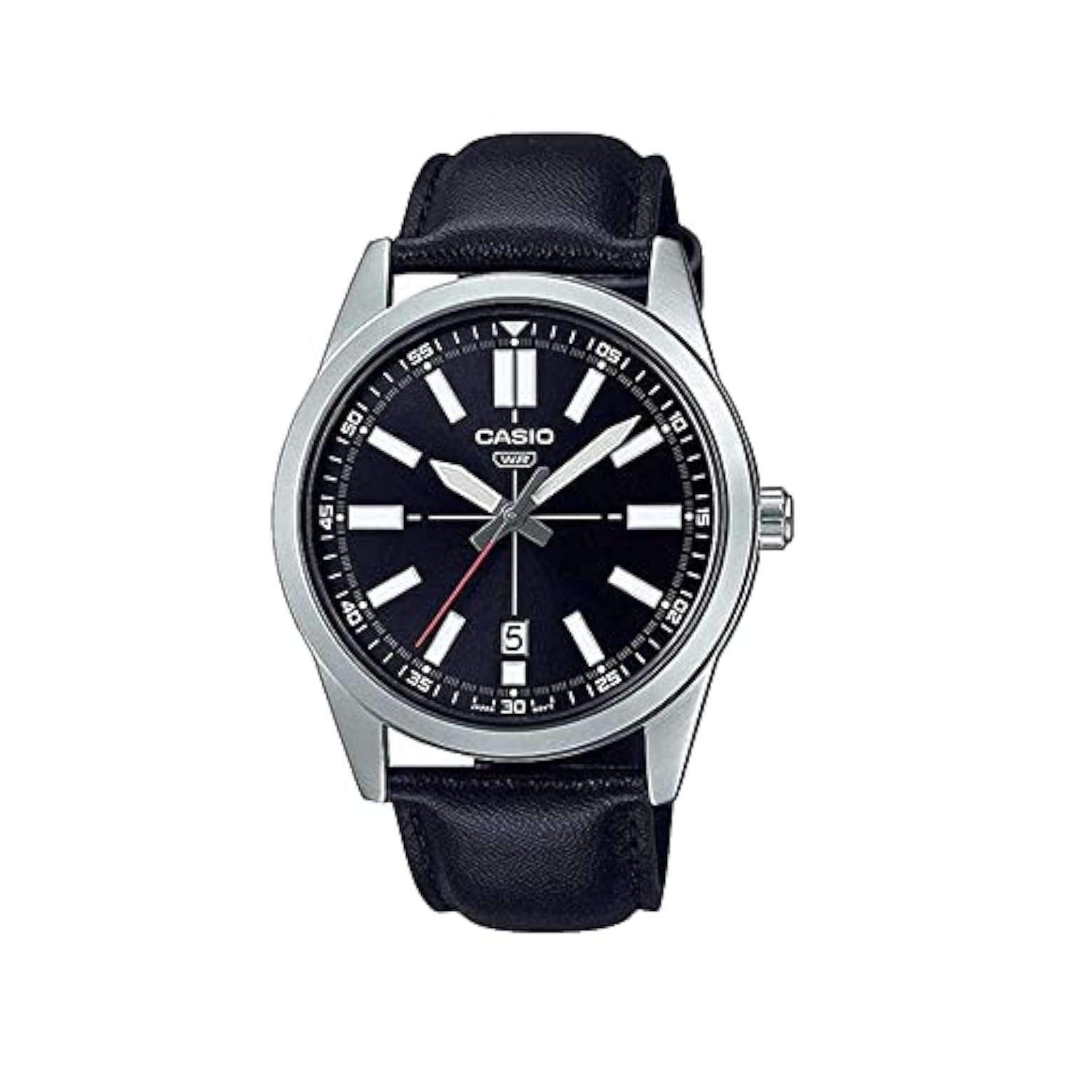 Casio Men's Watch - MTP-VD02B-1EUDF Black Dial Black / Silver / Black