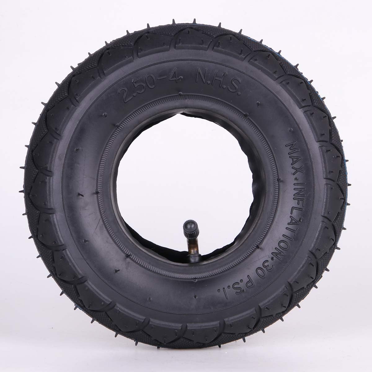 (2-Pack) 2.80/2.50-4" Tire & Inner Tube 8" Outer Diameter for Hand Truck Garden Utility Cart Dollies Lawn Mower Wheelbarrow Tractor, TR87 Angled Valve Stem