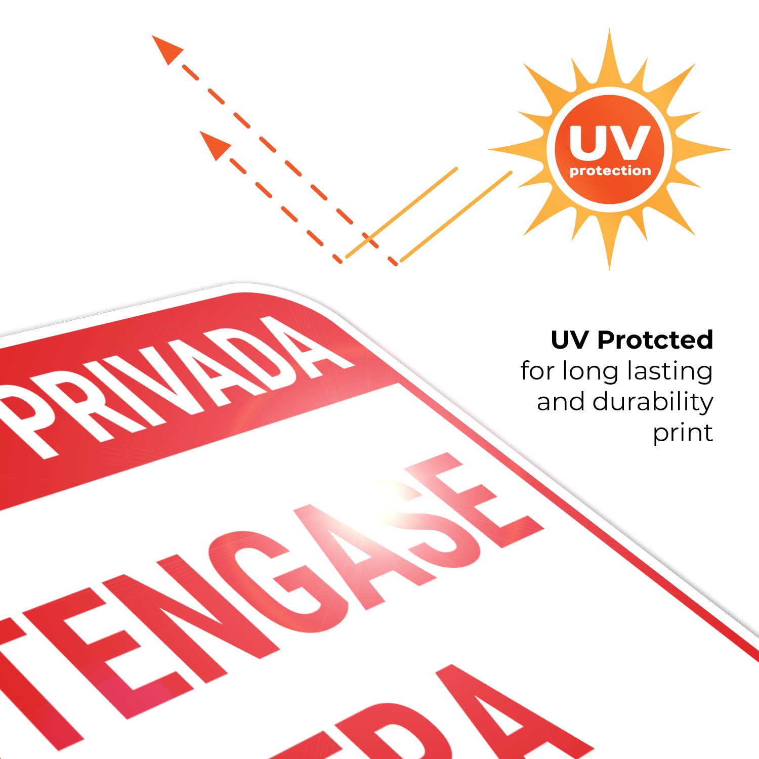 Private Property Stay Out Spanish Sign, 12x18 Inches, Rust Free .063 Aluminum, Fade Resistant, Made in USA
