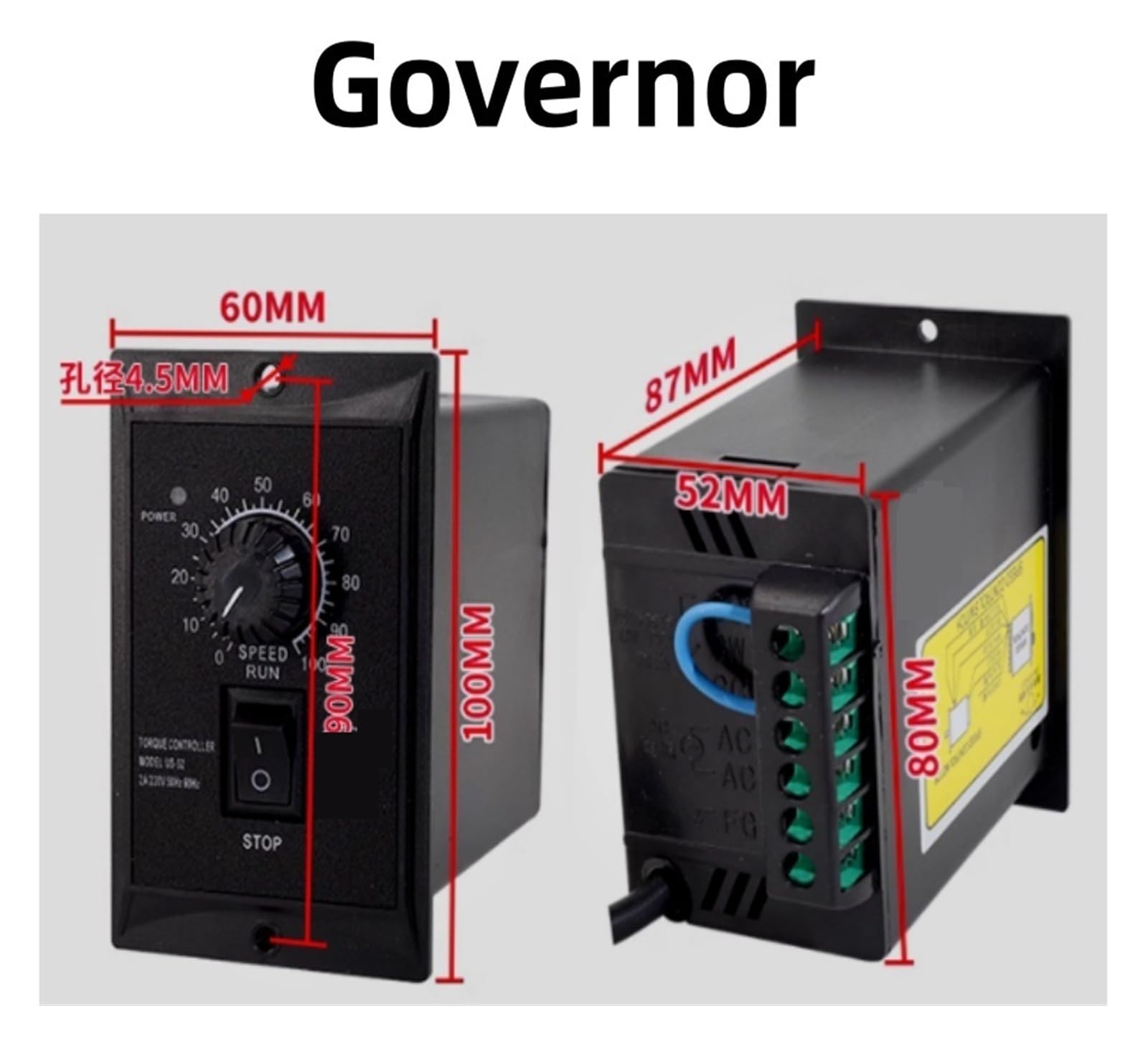 120W 5RK120RGU-CF 220V AC Motores con Engranajes Inducción Pequeña máquina con gobernador(1-6K (0-225 RPM))